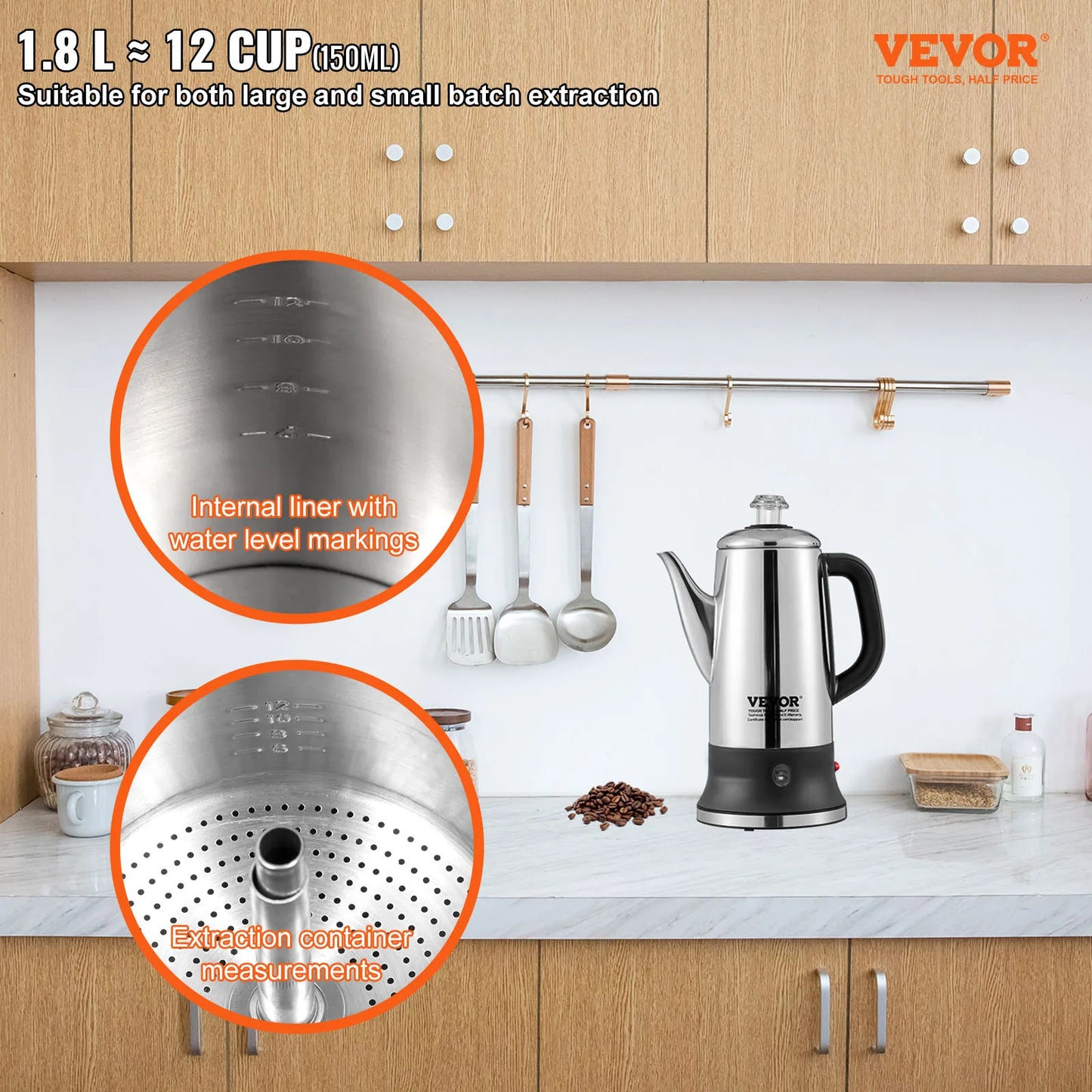12-Cup Stainless Steel Coffee Perculator