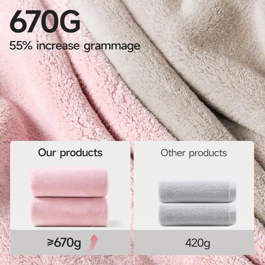 6 Piece Oversized Bath Towel Set Pink