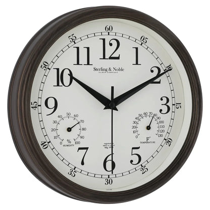 8.75 Inch Antique Bronze Indoor Outdoor Wall Clock