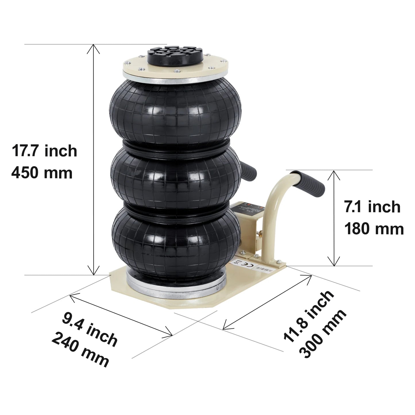 3 Ton Triple Bag Air Jack (6600 lbs) Capacity