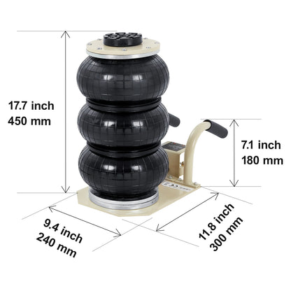 3 Ton Triple Bag Air Jack (6600 lbs) Capacity