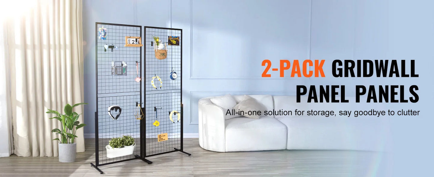 Wire Gridwall Display Racks Double Side Panels