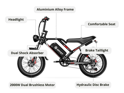 AMYET S8 Adults Electric Bike For Men 2000W