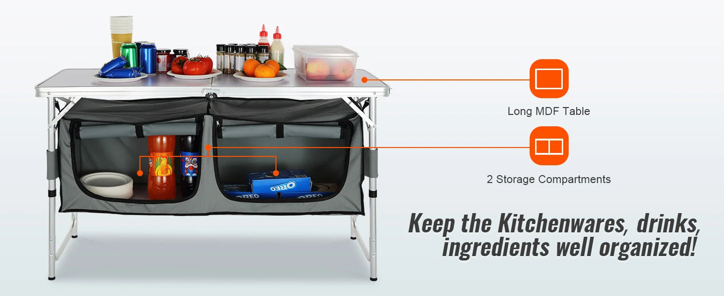 Camping Kitchen Table Quick Set-up