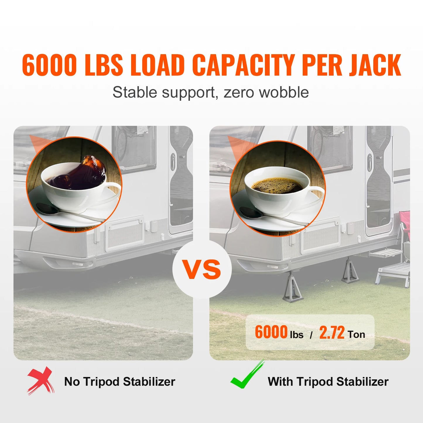 6000 Lbs Aluminum RV Leveling Stack Jacks