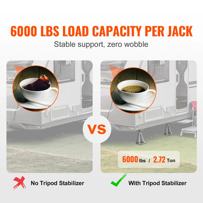 6000 Lbs Aluminum RV Leveling Stack Jacks