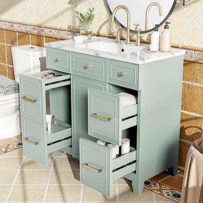 36" Bathroom Vanity Cabinet Sink Top Combo