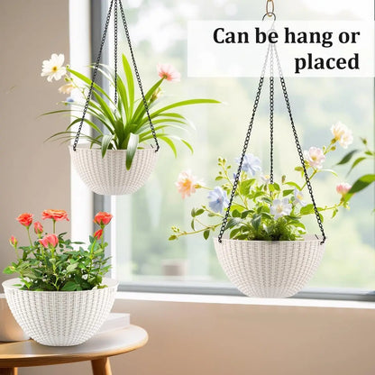 8 and 10 Inch Hanging Planters with Drainage Holes