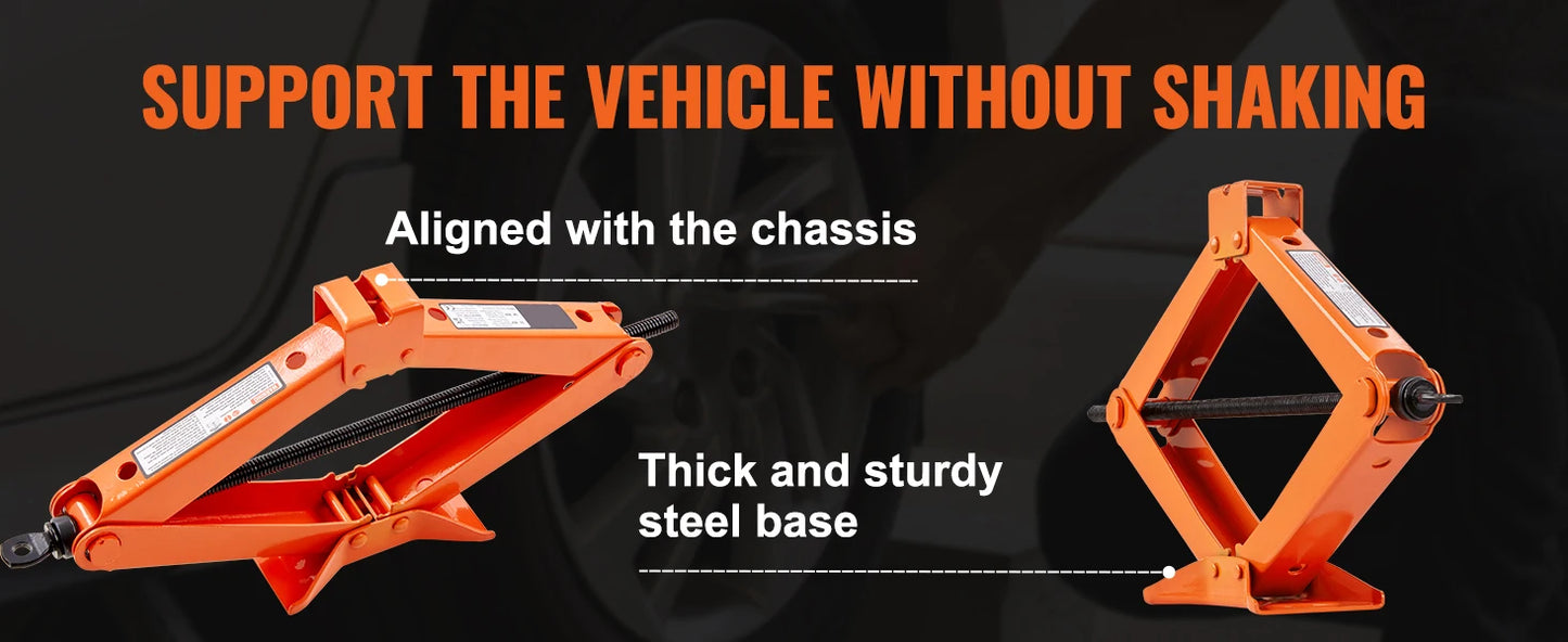 2.5 Ton/5512 lbs Scissor Jack 3.7"-17.1" Lift