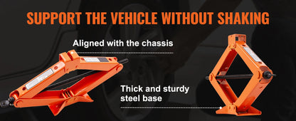 2.5 Ton/5512 lbs Scissor Jack 3.7"-17.1" Lift