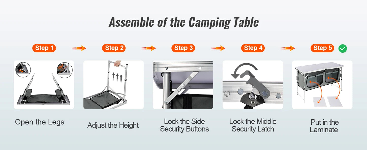 Camping Kitchen Table Quick Set-up