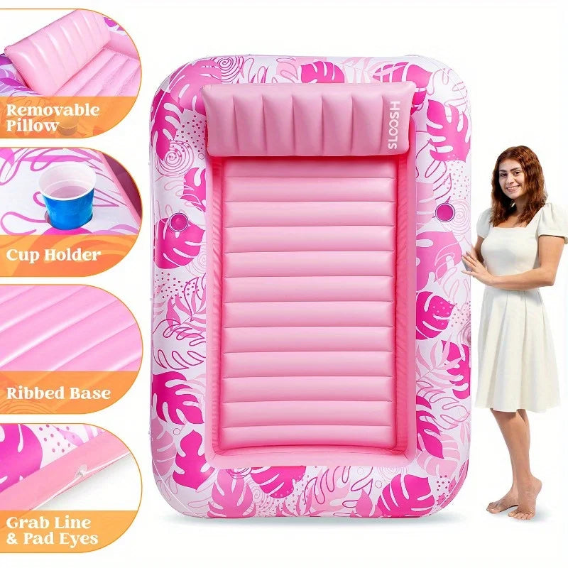 JOYFY Inflatable Tanning Pool Lounger Float 70" x 46"