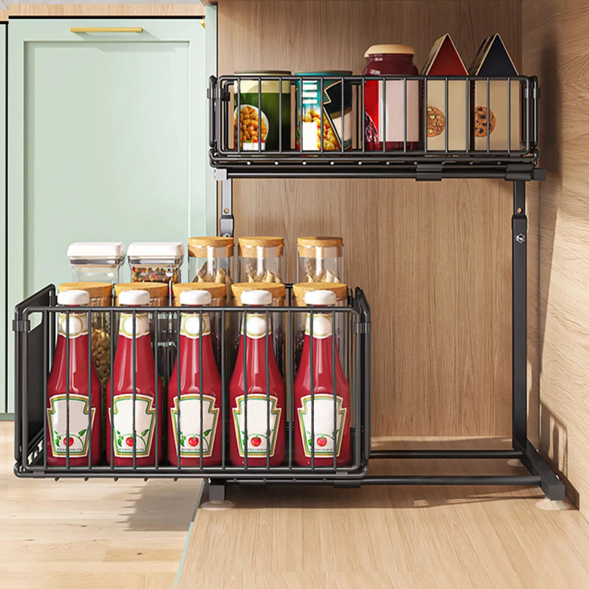 2-Tier Height Adjustable Under Basin Organizer