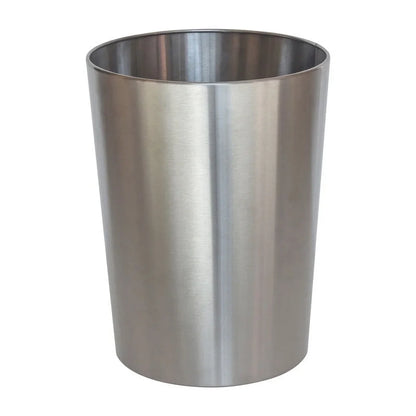 Brushed Nickel Metal Wastebasket 2.2 Gal Indoor Use
