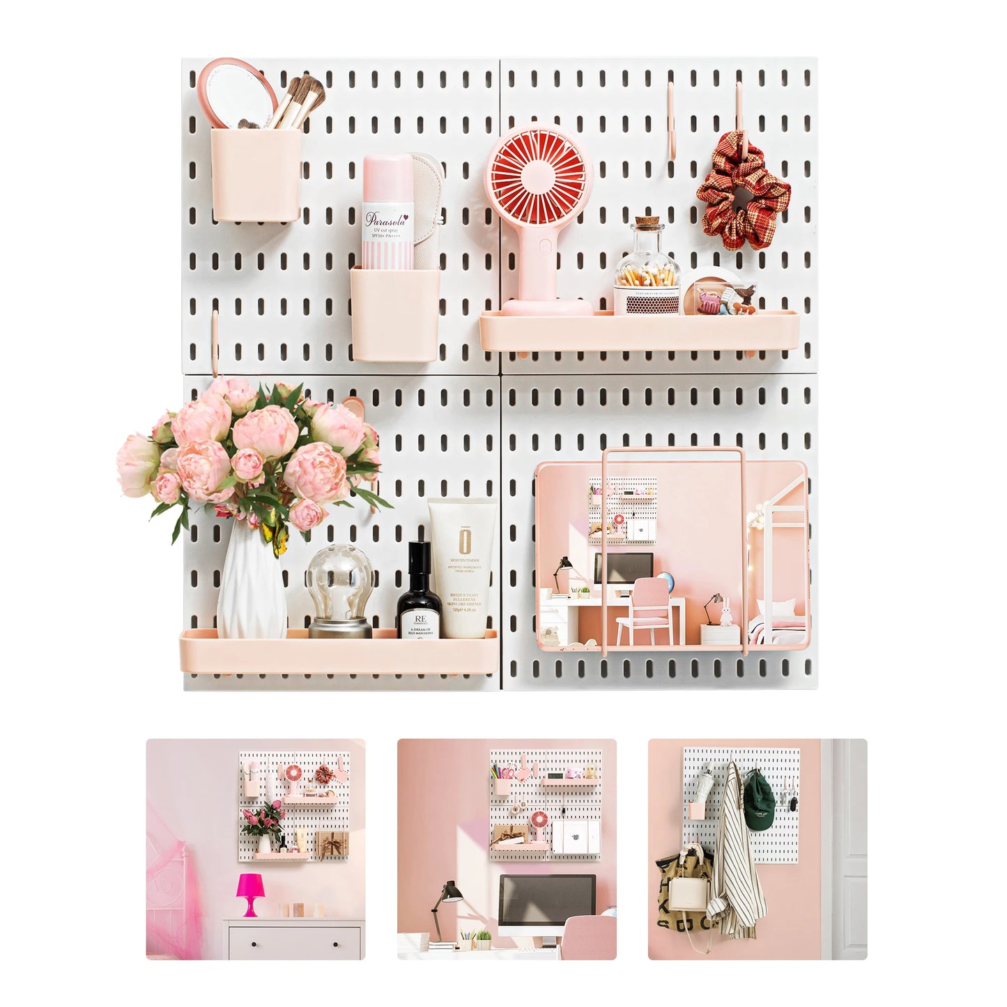 Deli Pink 4pcs Pegboard Combination Kits