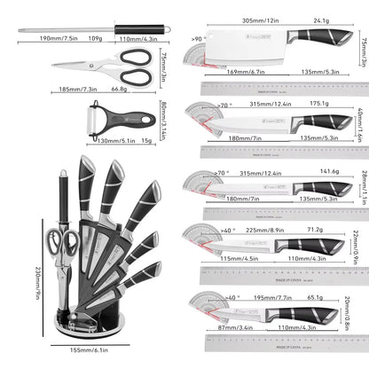 ZENG Stainless Steel Kitchen Knifes With Sharpener