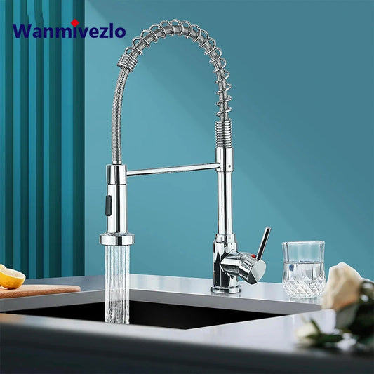 Spring Pull Down Kitchen Faucet Stream or Spray