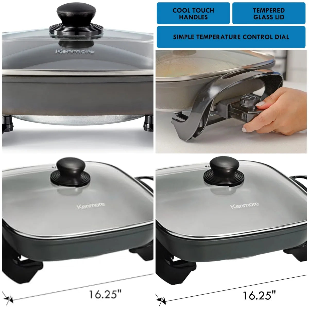 Kenmore Non-Stick Electric Skillet Frying Pan