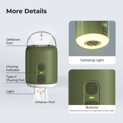WESTTUNE Tiny Air Pump with Camping Lantern