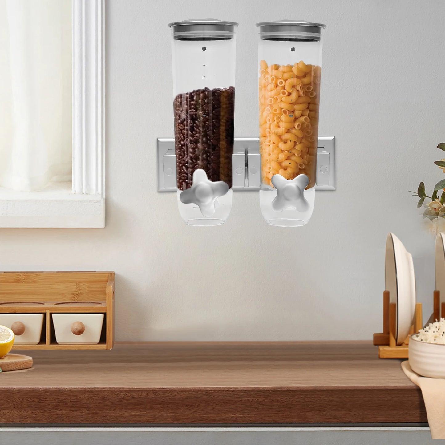 Wall Mount Dual-Bucket Food Storage Containers