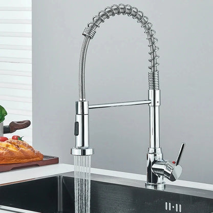 Spring Pull Down Kitchen Faucet Stream or Spray