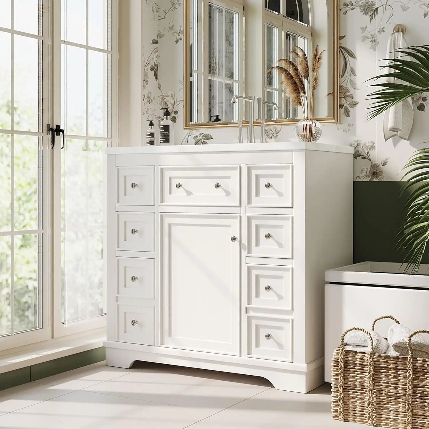 36" Bathroom Vanity Cabinet Sink Top Combo