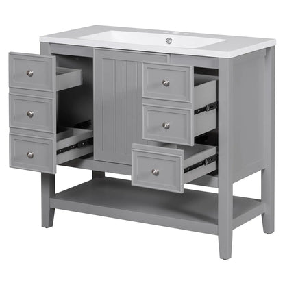 36" Bathroom Vanity Cabinet Sink Top Combo