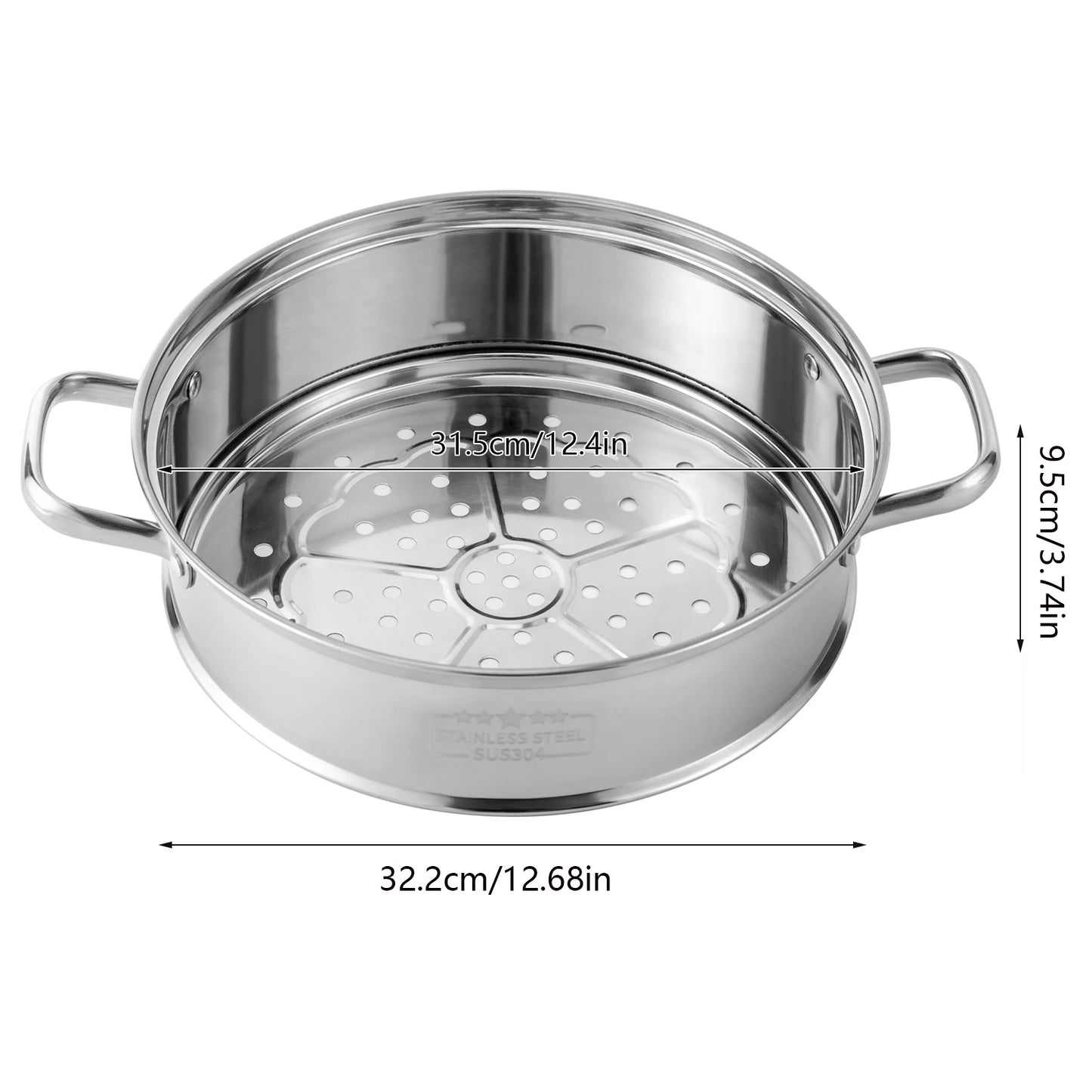 5 Tier  26/28/30/32cm Steamer With Glass Lid