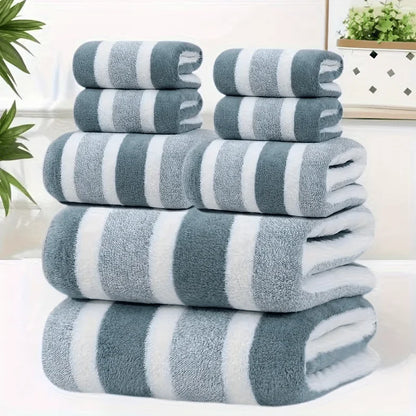 2pcs Luxury Coral Fleece Towel Set