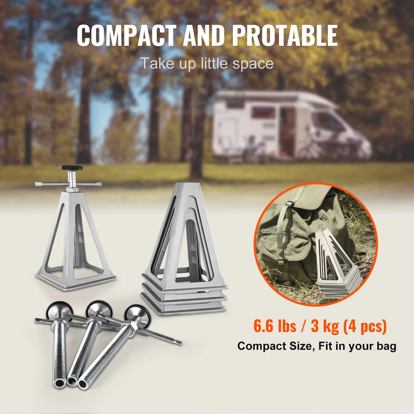 6000 Lbs Aluminum RV Leveling Stack Jacks