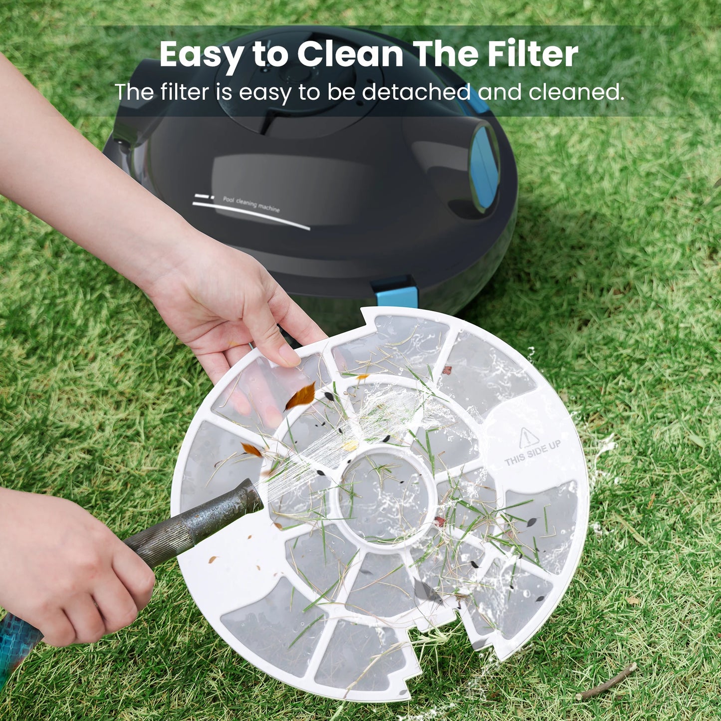 Cordless Robotic Pool Cleaner,90 Mins Runtime