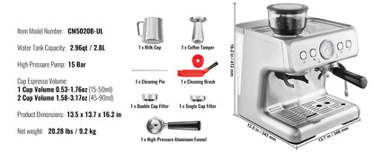 Espresso Machine With Grinder And Frother