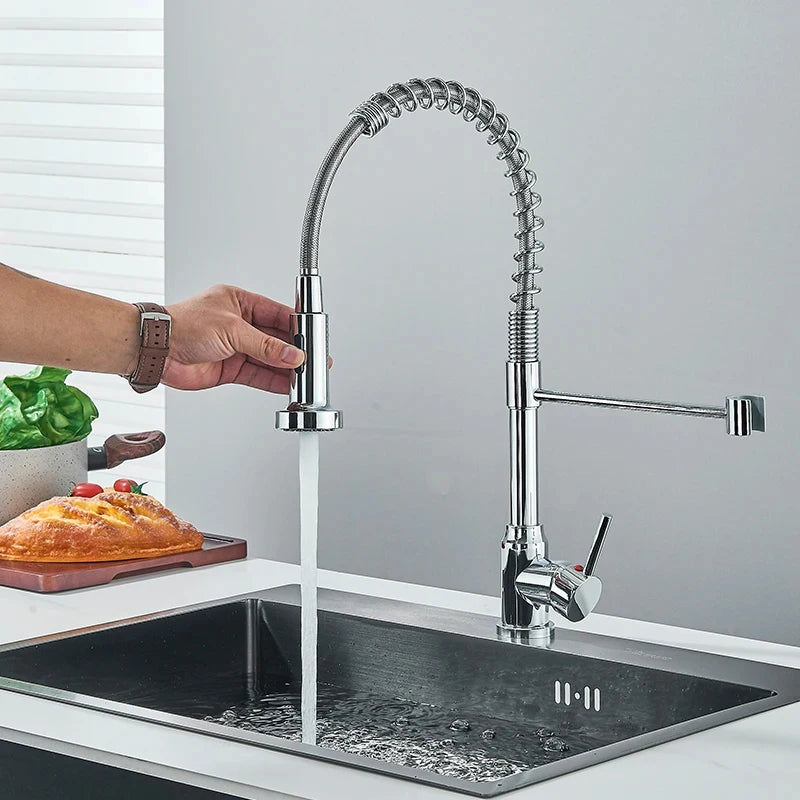 Spring Pull Down Kitchen Faucet Stream or Spray