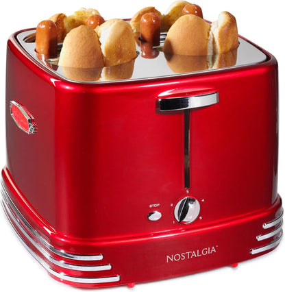 4 Slot Hot Dog and Bun Toaster with Mini Tongs