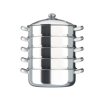 5 Tier  26/28/30/32cm Steamer With Glass Lid