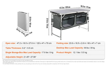 Camping Kitchen Table Quick Set-up