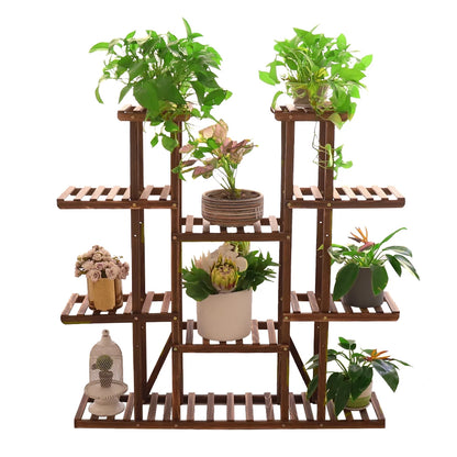 Wooden Plant Shelf Flower Pot Stand Versatile