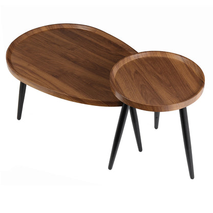 Round Coffee End Table Set Modern Nesting Style
