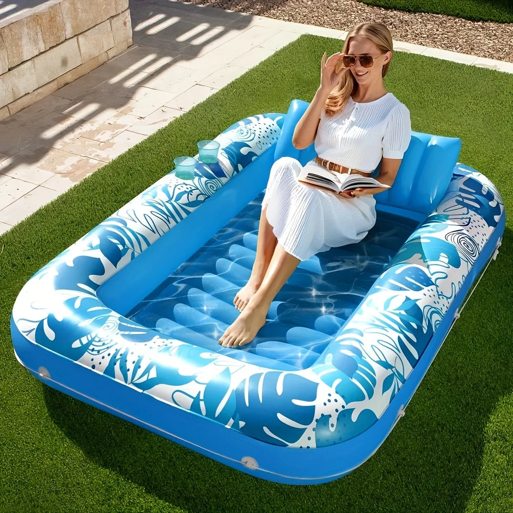 4 in 1 Suntan Tub Raft Floatie Inflatable Tanning Pool