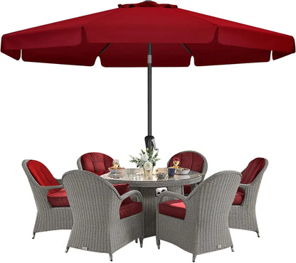 11ft Burgundy Patio Umbrella with Crank Tilt Design