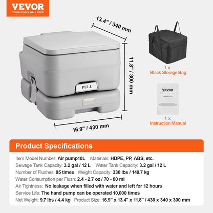 Porta Potty Push-Button Portable Toilet