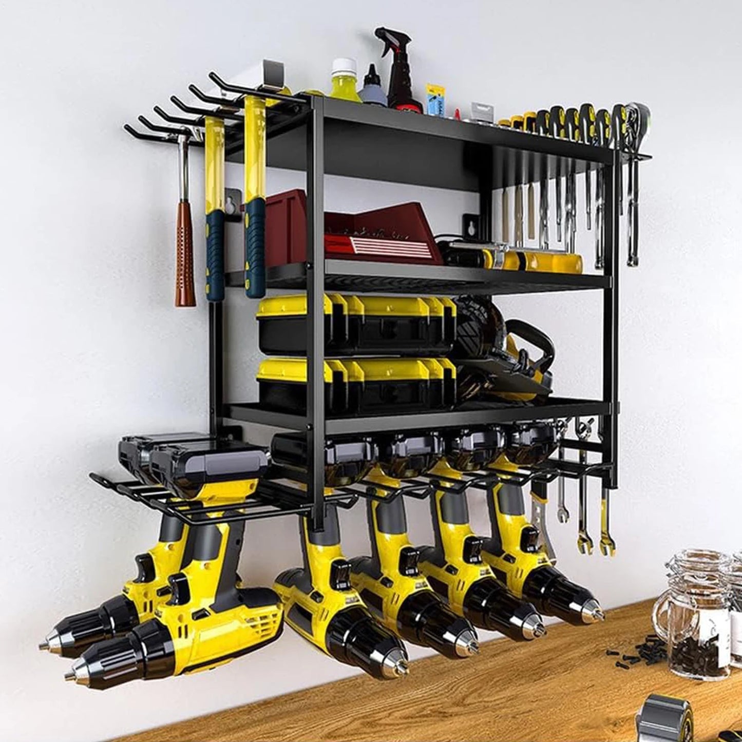 Power Tool Storage 4 Layer Wall Mounted Rack