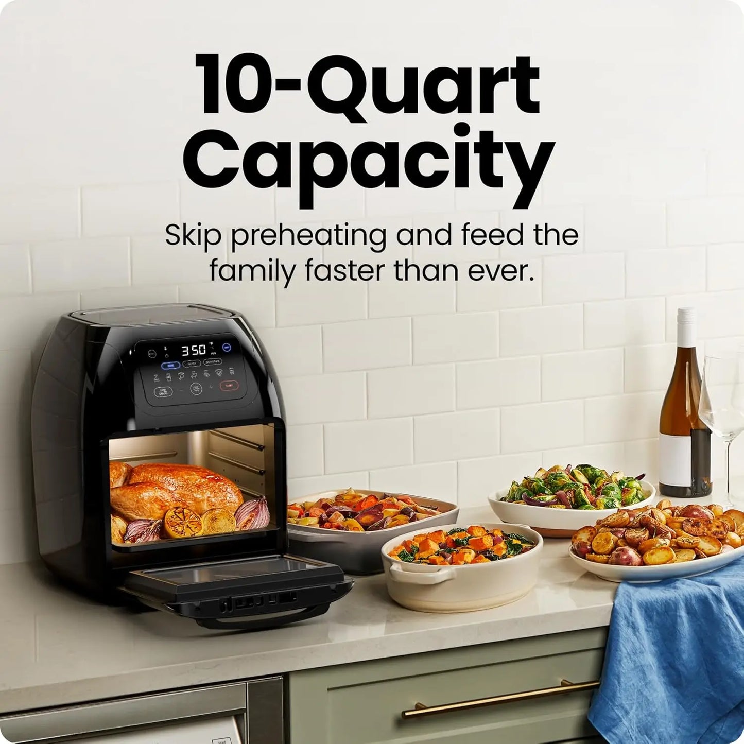 Digital Air Fryer with Rotisserie, Dehydrator & Convection Oven