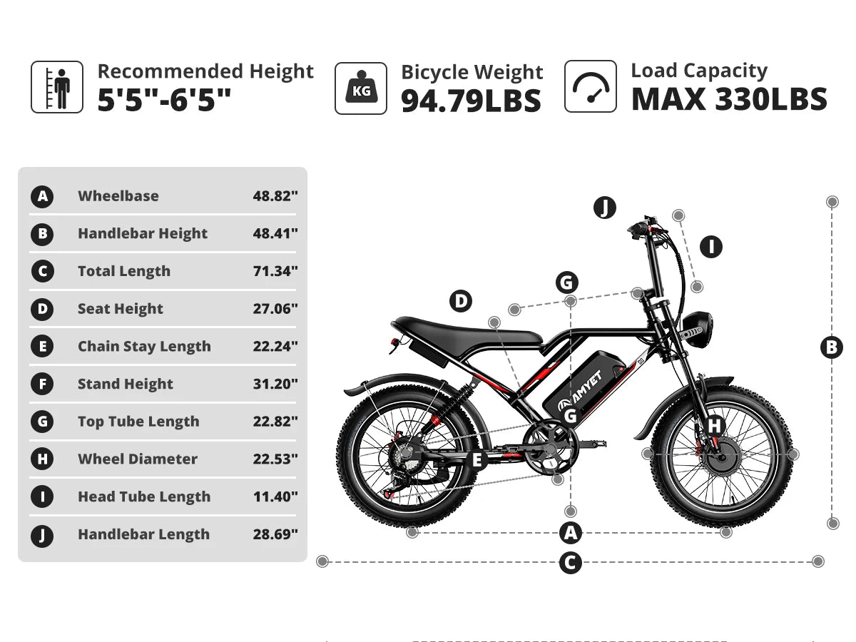 AMYET S8 Adults Electric Bike For Men 2000W