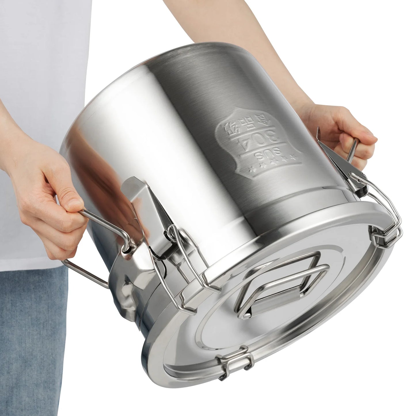 Bymaocar 12L 304 Stainless Steel Cereal Storage Container