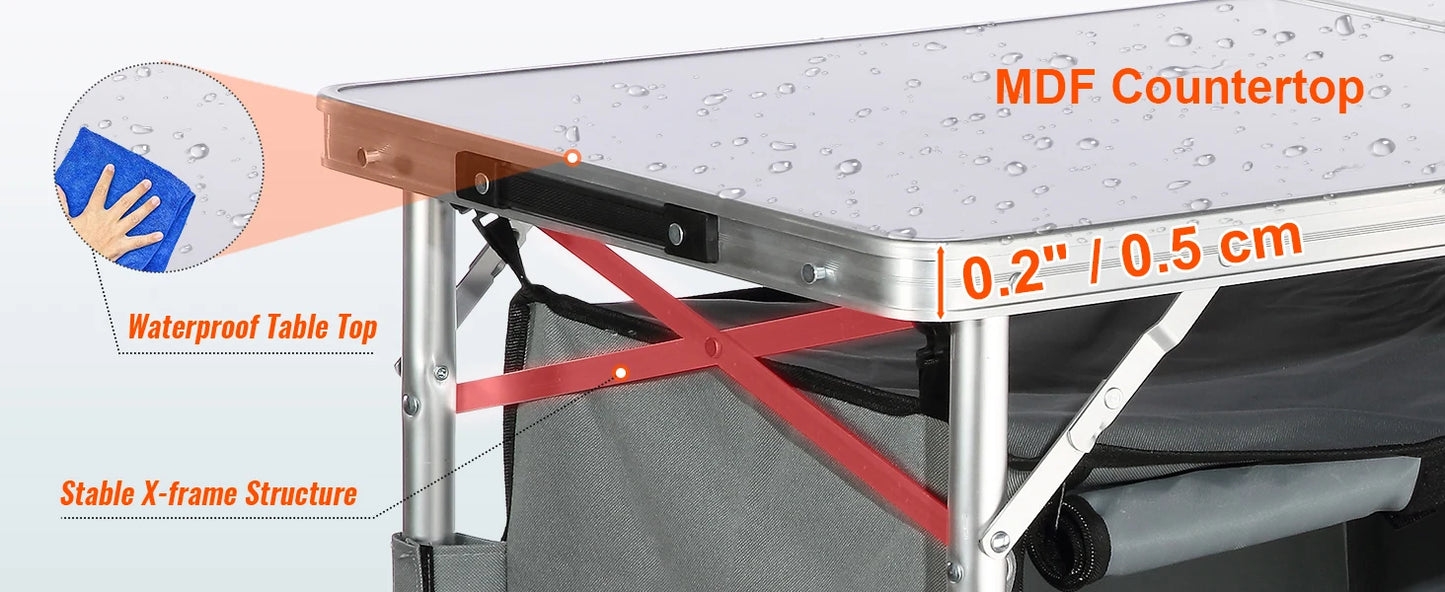Camping Kitchen Table Quick Set-up