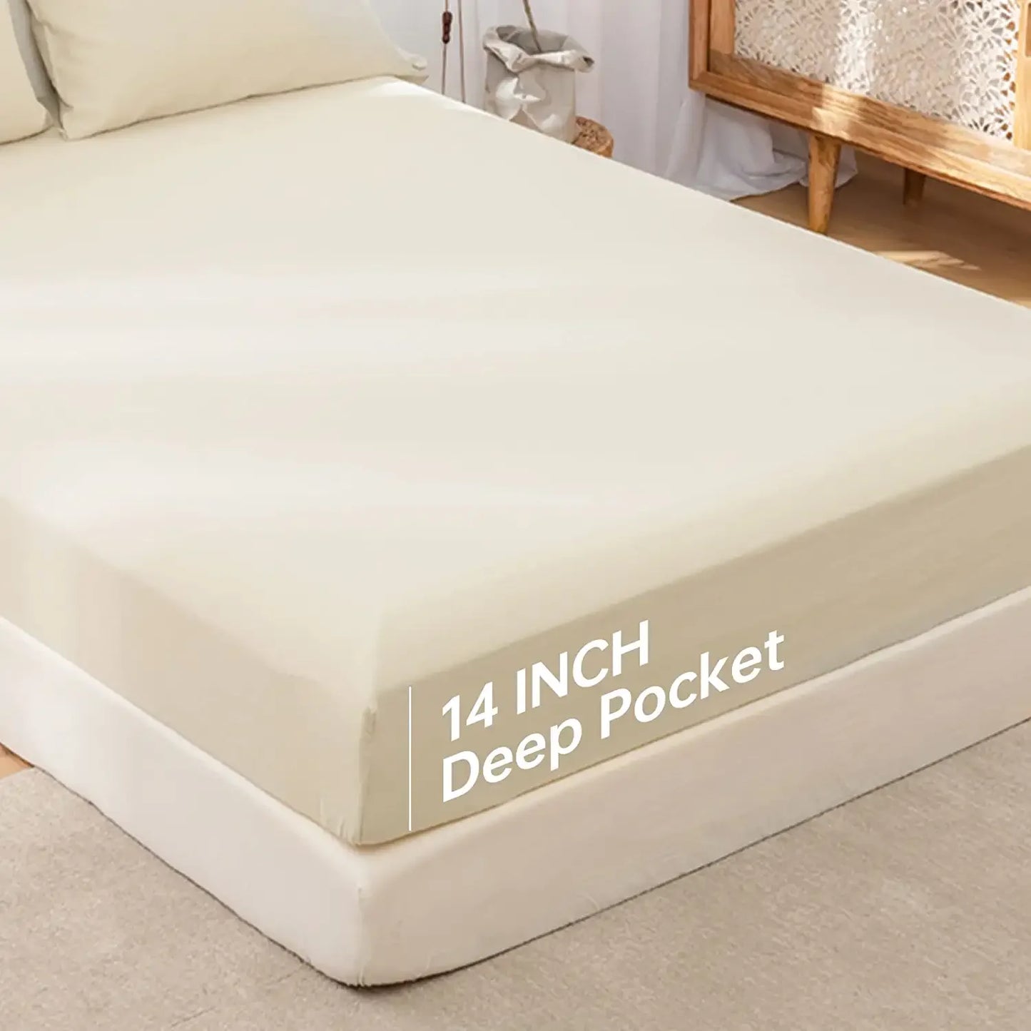 Fitted Sheet - 14 Inch Deep Pocket Mattress Cover
