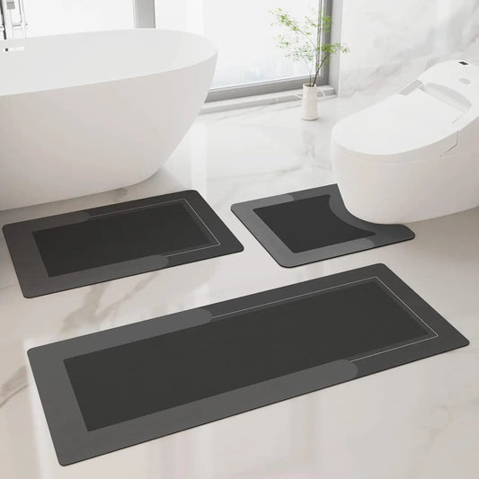 3PCS Non-Slip Quick Dry Bath Mat Set