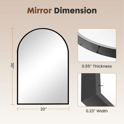 JHK 26"x38" Arched Metal Framed Mirrors