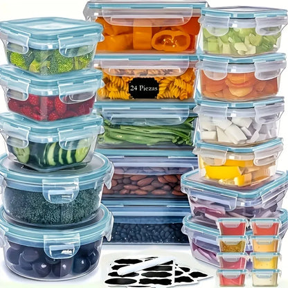 48Pcs Food Storage Set - 24 Airtight Containers/Lids